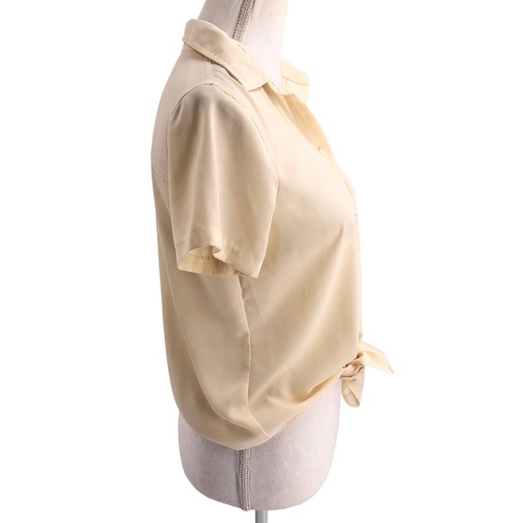 J. Crew Mercantile Womens Size XS Tie Front Button-Up Preppy Shirt Collared - Picture 4 of 7